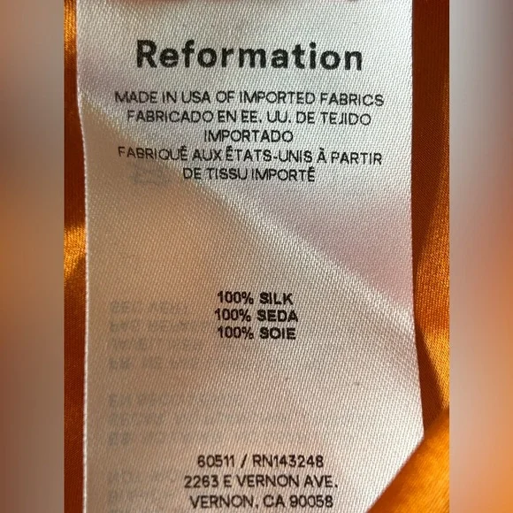 Reformation Orange Cut Out Tie Front Maxi Dress - Picture 5 of 8